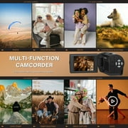 SEREE Video Camera for Youtube Camcorder QHD 2.7K 50MP Vlogging Digital Camera with 32GB Card and 2 Batteries