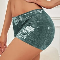 Karight Jegging Shorts for Women Mid Waisted Yoga Printed High Stretchy Slim Fit Lightweight Outfit Casual Summer