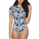 thumbnail image 1 of Balery Police Car Body de cuello redondo de manga corta para mujer Tops de manga corta Tops básicos-Medium, 1 of 7