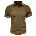 thumbnail image 2 of IDOPIP Men's Color Block Polo Shirts Classic Button Basic Short Sleeve Shirt Golf Stylish Tops, 2 of 5