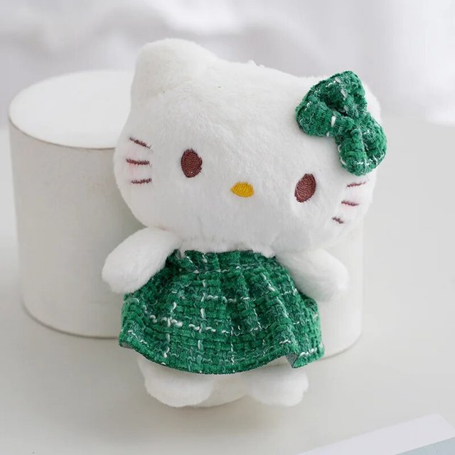 Sanrio-colgante de muñeco de peluche de Hello Kitty, llavero Kawaii de dibujos animados, Bolsa Escolar, accesorios de mochila, llavero de felpa, regalo para niñas Fivean unisex