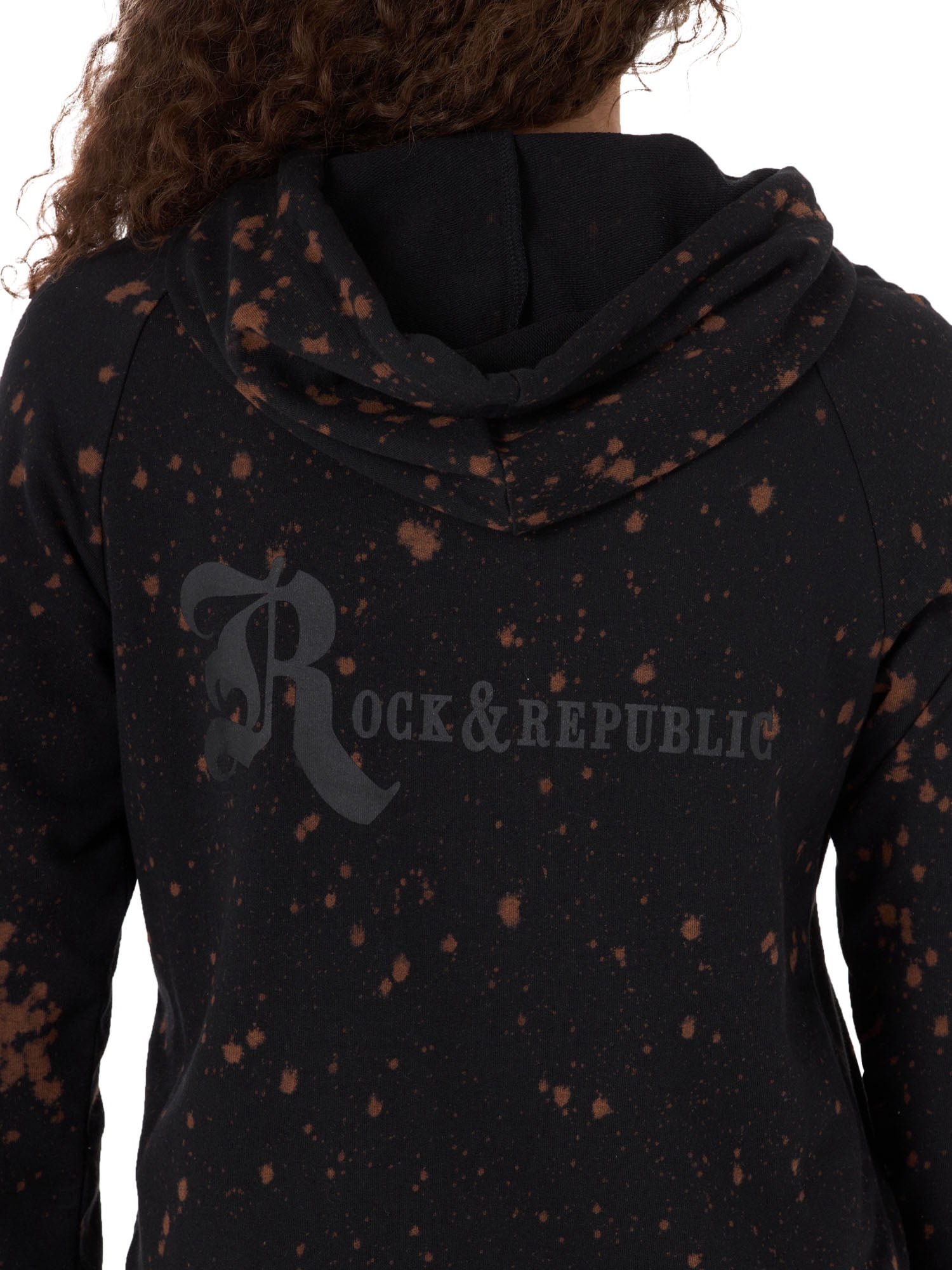 Rock & Republic Women's Cropped Logo Hoodie Sweatshirt
