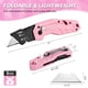 thumbnail image 3 of Navaja multiusos plegable WORKPRO rosa con 10 cuchillas y cinta rosa, 3 of 8