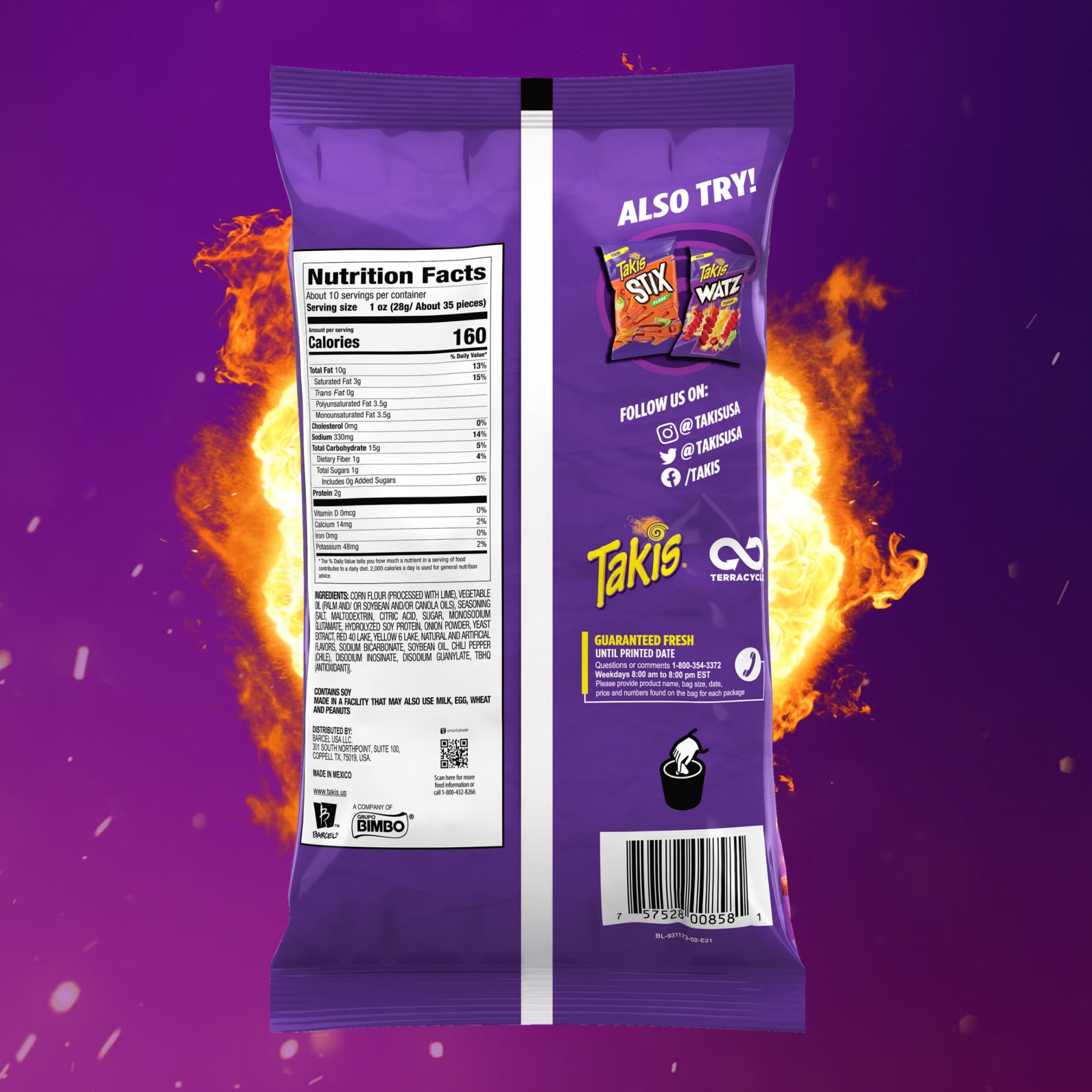Takis Fuego Stix 6 pc / 4 oz Snack Size Case, Hot Chili Pepper & Lime  Flavored Extreme Spicy Corn Snack Sticks
