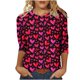 thumbnail image 2 of Xuyuer Valentines Day Lightweight Heart Pattern Tunic Spring Summer Shirts T-Shirts Graphic Tee Tops Womens Casual 3/4 Sleeve Shirts Dressy Round Neck Tops Fashion, 2 of 5