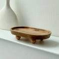 thumbnail image 7 of Small Wooden Round Riser Pedestal Stand for Display Decorative Tray for Farmhouse Kitchen Countertop Entry Table Centerpieces Bathroom Organizer Rustic Home Decor Wood Display Stand, 7 of 7