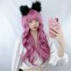 thumbnail image 5 of Peluca de pelo sintético de onda larga para cosplay con flequillo transparente para mujeres que buscan citas para uso diario en color lavanda lechoso, 5 of 12