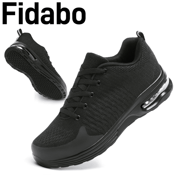 Fidabo Steel Toe Shoes for Men Women Lightweight Comfortable Slip Resistant Safety Work Sneakers Cushion Puncture Proof Shoes Indestructible Shoe for Industry Construction Warehouse