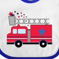 thumbnail image 4 of Inktastic 4th of July Firetruck with Red and Blue Stars Boys or Girls Baby Bib, 4 of 4