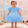thumbnail image 2 of RMGVDSD Baby Girls Dress Toddler Puff Sleeves Tutu Princess Dresses Girls Formal Pageant Wedding Flower Girl Dress Birthday Party Gown 2-3 Years, 2 of 4