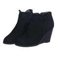thumbnail image 1 of Funie Bottines en Daim à Bout Fermé Fermeture Éclair Latérale pour Femmes Automne Hiver, 1 of 8