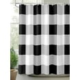 thumbnail image 2 of Fsddascl Black White Plaid Shower Curtain Set - 60" x 72" Washable Bathtub Curtain with 12 Hooks, Spring Farmhouse Buffalo Checkered Waterproof Fabric Stall Shower Curtains for Bathroom/Bathtub, 2 of 6