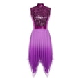 thumbnail image 5 of renvena Women Liturgical Praise Tunic Overlay Dress Lyrical Dance Contemporary Worship Purple L, 5 of 7