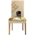 thumbnail image 1 of ABPHQTO Tarjeta de felicitación Vintage con muñeco de nieve, funda protectora para silla elástica de Navidad, funda protectora para asiento para comedor, Hotel, fiesta de boda, juego de 1, 1 of 4