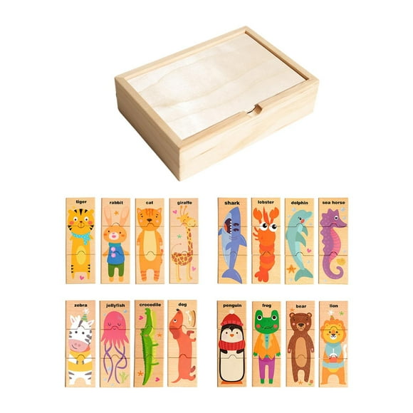 Rompecabezas a juego de madera a juego Porthweight de cubo ligero Portable juguetes de bloqueo de aprendizaje temprano para niños Viajes a casa