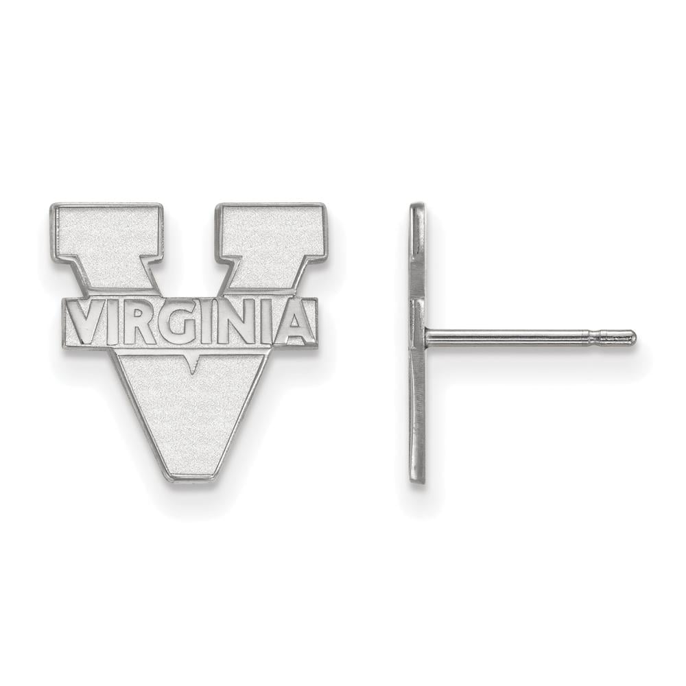 Golden Virginia 10k White Gold Virginia Tech Small Post Earrings 
