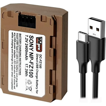 Power2000 Sony NP-FZ100 7.2V 2400mAh 17.3Wh Lithium-Ion Battery with USB-C Direct Charge