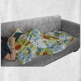 thumbnail image 6 of Modern Soft Flannel Fleece Throw Blanket, Floral Flowers Geometrical Abstract Funky Swirls Contemporary Image, Cozy Plush for Indoor and Outdoor Use, 50" x 60", Pale Green White, by Ambesonne, 6 of 6