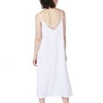 thumbnail image 2 of Defitshape Women's Plus Size Bamboo Nightgown Cami Cotton Sleepwear Sleeveless Loungewear Soft Summer Night Pajama Sleep Dress Knee Length Nightwear White 1X, 2 of 4