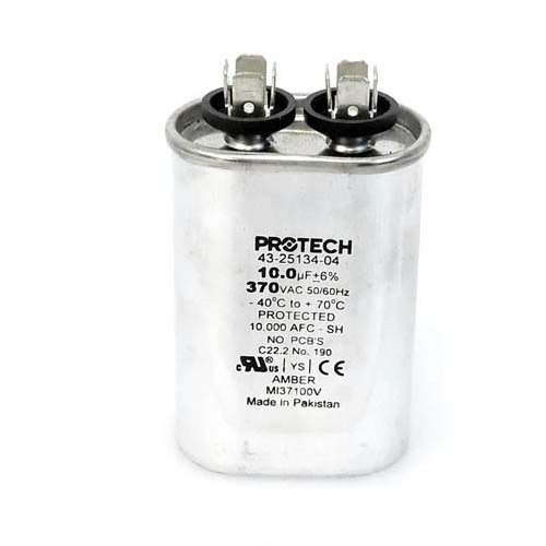 43-100496-12 - OEM Rheem Upgraded Replacement Oval Run Capacitor 10 uf MFD 370 Volt VAC - image 1 of 1