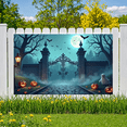 thumbnail image 4 of Halloween Theme Decorative Banner Spooky Atmosphere Jack o Lanterns Gate Design for Outdoor Decorating Holiday Party Night, 4 of 5