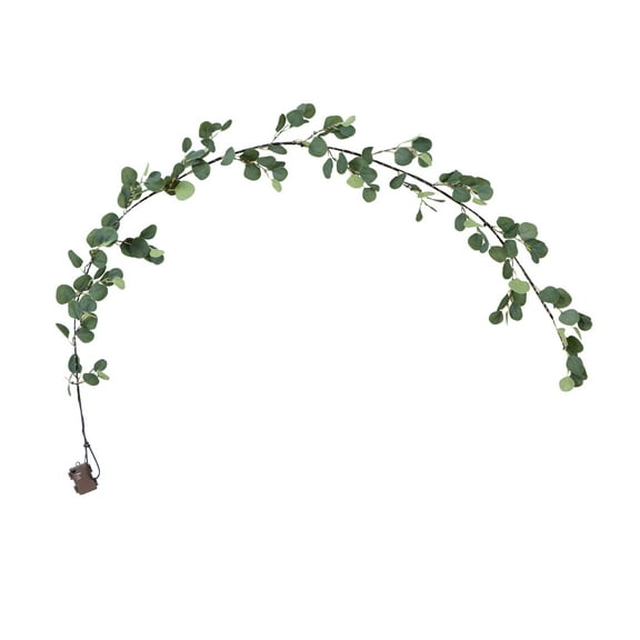 Nearly Natural 6.5ft. Lighted Artificial Eucalyptus Garland with 100 Warm White LED Lights