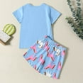 thumbnail image 5 of Byoo Toddler Girls Horse Print Outfit Set Short Sleeve Soft Top Shorts Cloth Set Cozy Comfortable Sleepwear Sets, 5 of 6