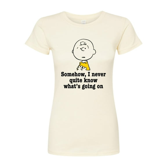 Peanuts - What's Going On - Juniors Fitted Graphic T-Shirt