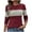 Wine, variant on Fouhkni Womens Ribbed Tops Fall Casual Crew Neck Long Sleeve Slim Fitted Color Block Trendy Shirts
