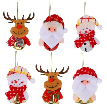 

TINKSKY 6pcs Snowman Bell Decor Xmas Bag Ringing Pendant Festival Scene Pendant