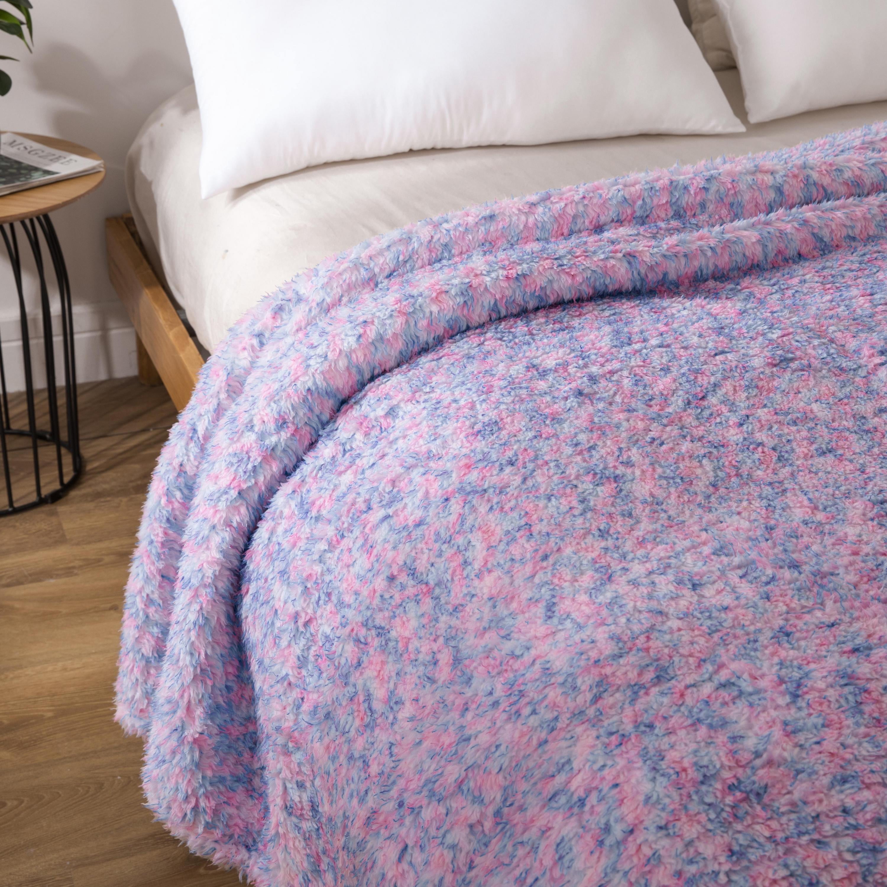 Your Zone Pink Polyester Faux Shearling Faux Sherling Blanket, Twin/Full, 72" X 90",  For Kids