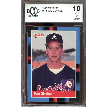 - 1988 donruss #644 TOM GLAVINE atlanta braves rookie card BGS BCCG 10