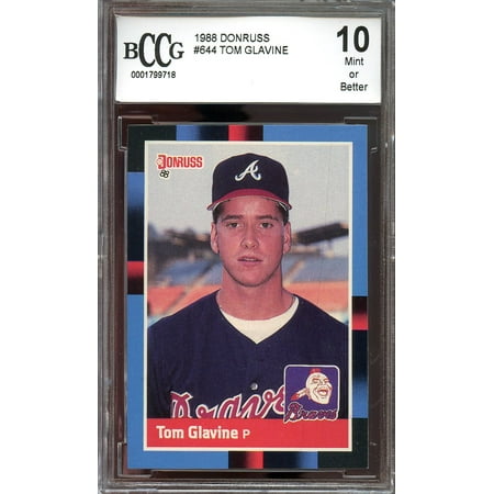 1988 donruss #644 TOM GLAVINE atlanta braves rookie card BGS BCCG