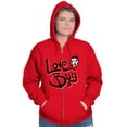 thumbnail image 5 of Love Bug Cute Ladybug Valentines Day Zip Hoodie Sweatshirt Women Brisco Brands M, 5 of 6
