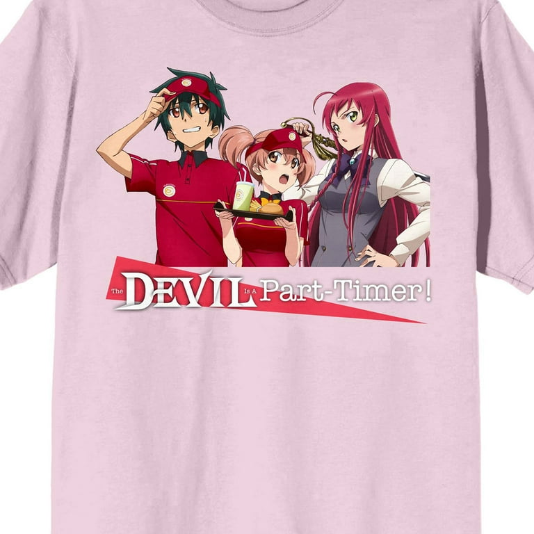 The Devil Is A Part Timer Characters Juniors Pink T shirt Small