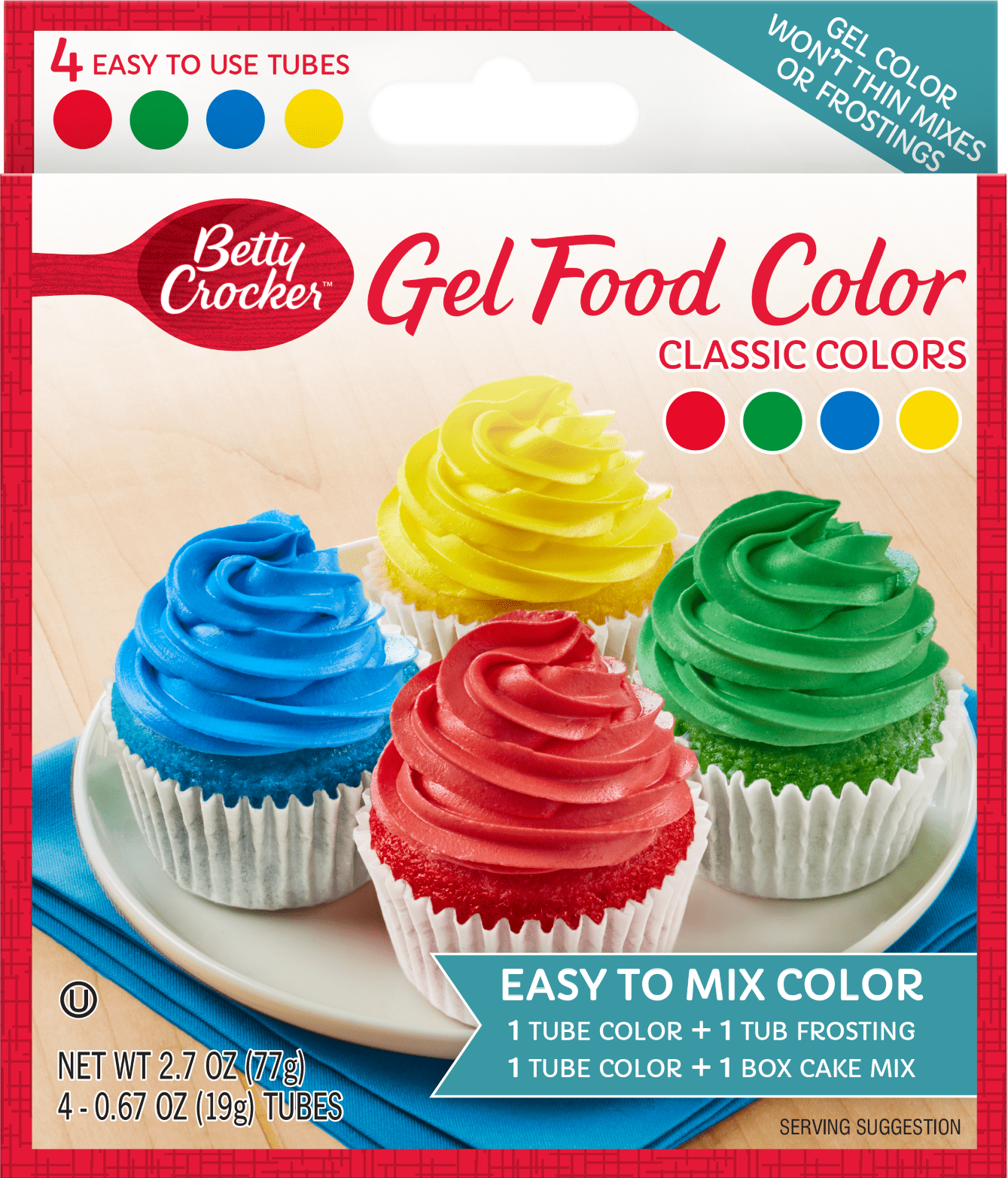 Betty Crocker Decorating Gel Food Color in Classic Colors, 2.7 oz.