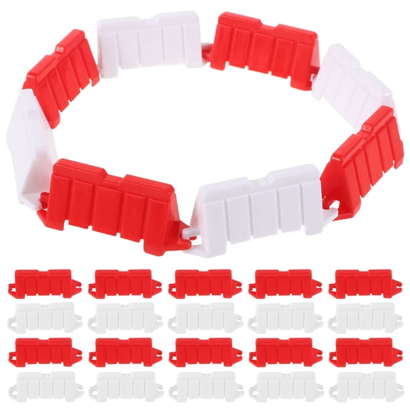 FRCOLOR 60pcs Mini Traffic Fences Set, Racing Track Road Barriers for RC Car Drift, Road Block Toy Accessories for Kids