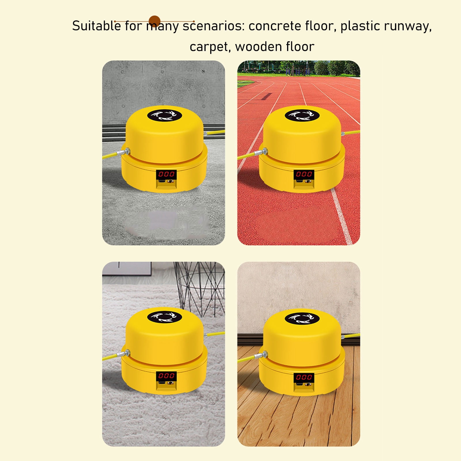 LAZIOEGR Smart Jump Rope Machine Adjustable Wireless 10 Speed Remote Control Skipping Rope Fitness Workout Equipment, Yellow
