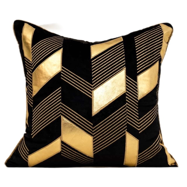 18 X 18 Pulgadas Fundas De Cojín De Rayas De Cuero Dorado Geométrico Bordado Fundas De Cojín Modernas Cojines Decorativos Para Sofá Sala De Estar Dormitorio Coche 45 X 45 Cm Namotu CZJJ-ZC76-1