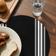 thumbnail image 3 of Black Striped Round 15 Inch Placemats Set of 2, Farmhouse Black White Stripes HeatResistant Non Slip Place Mats for Dining Table, Wipeable Braided Kitchen Table Mats for Housewarming, 3 of 9