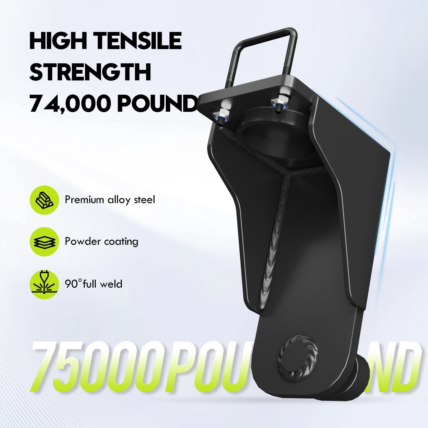 Shipping Container Jack Lug with Circular Limiters, Detachable U-Shaped Handle for Container Leveling, Compatible with Jack Lifter/Booster