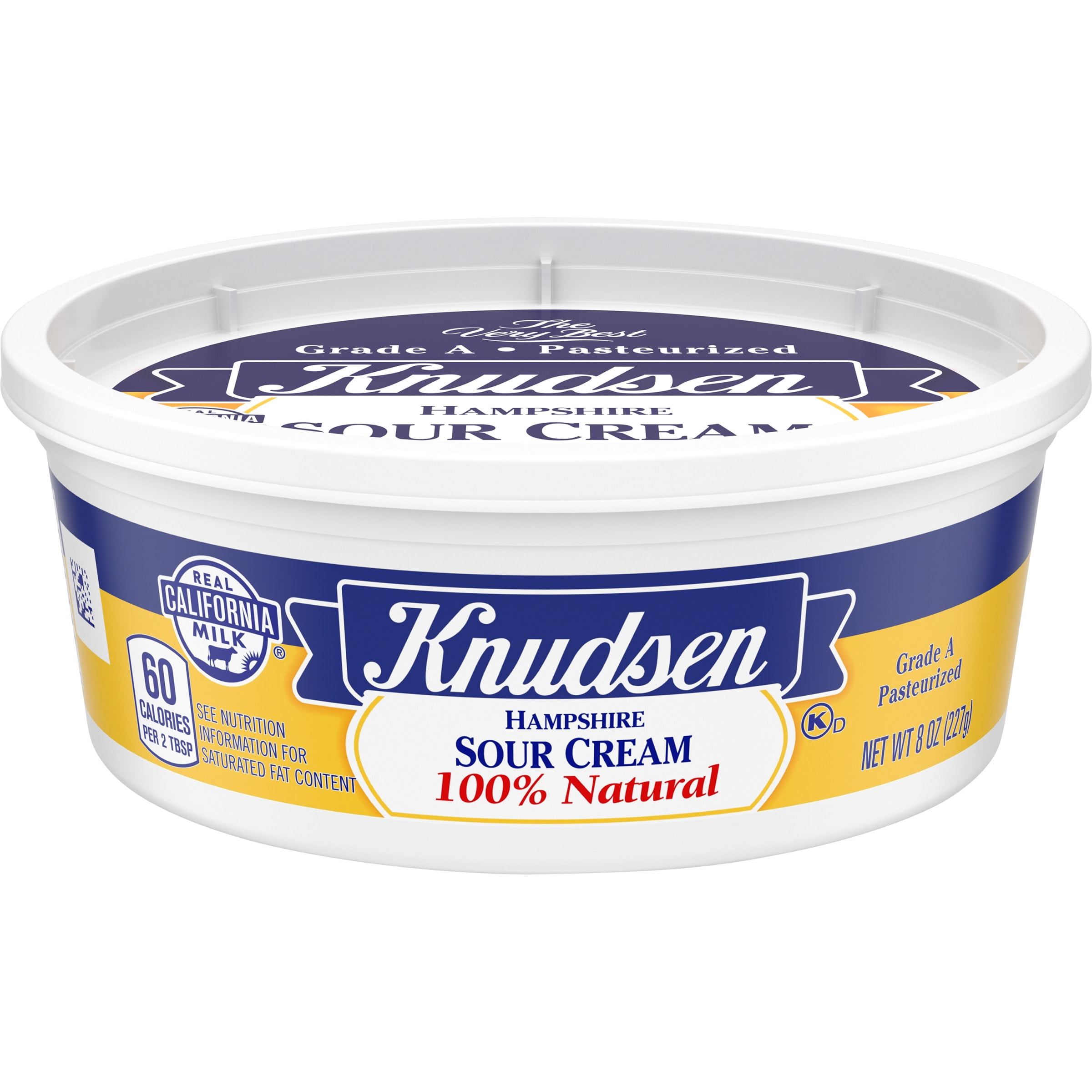 Knudsen Hampshire 100 Natural Sour Cream, 8 oz Tub