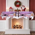 thumbnail image 2 of Christmas Snowman Fireplace Mantle Scarf, Winter Snowflakes Purple Abstract Mantel Cover Table Runner for Home Living Room Door Window, Indoor Outdoor Holiday Party Decor 17" x 90", 2 of 8