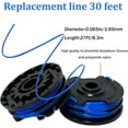thumbnail image 2 of OWNTIDE 4-Pack 0.065" 88512 Dual Line Trimmer Spool for Toro 51480 51480A 51488 14-inch Electric Weed Wacker, Auto-Feed Replacement Cartridge, 2 of 7