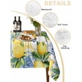 thumbnail image 3 of Botanical Lemon Tablecloth Rectangle Table Cloth 52x70, Waterproof Tablecloth Outdoor Table Cloth, Spring Countryside Floral Blue Tile Washable Table Cover for Kitchen Dinning Party, 3 of 8
