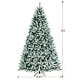 thumbnail image 4 of Costway 8ft Pre-lit Snow Flocked Hinged Christmas Tree w/1502 Tips & Metal Stand, 4 of 10