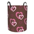 thumbnail image 3 of YFYANG Waterproof Laundry Hamper, Brown Love Design Laundry Basket Oxford Fabric with Handle Foldable, S, 3 of 8