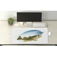 thumbnail image 2 of Fishing Computer Mouse Pad, Largemouth Sea Bass Catching a Bite in Water Spray Motion Splashing Wild Image, Rectangle Non-Slip Rubber Mousepad X-Large, 35" x 15" Gaming Size, Green Blue, by Ambesonne, 2 of 2
