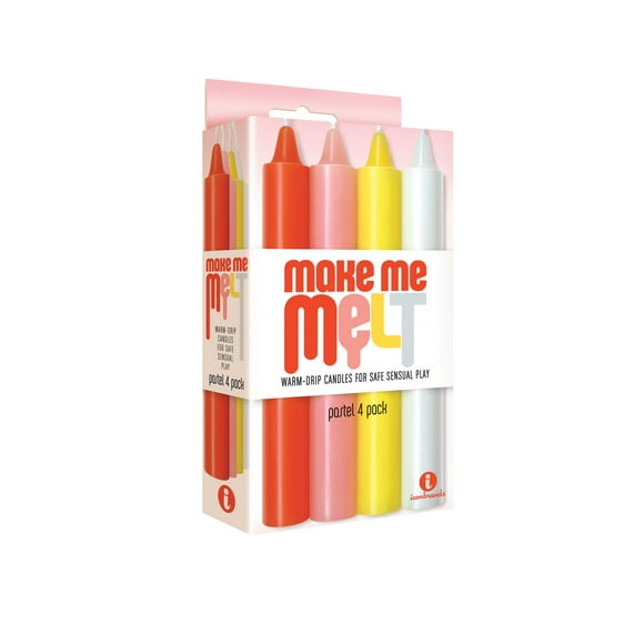 Make Me Melt Warm Drip Candles for Safe Sensual Play Sexy Game 4/Pack in Pastel