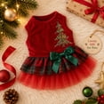 thumbnail image 6 of Christmas Dog Skirts for Small Dogs Girl Santa Dog Christmas Outfit Thermal Holiday Puppy Costume Dress Pet Clothes Christmas Pet Supplies (Red, L), 6 of 6